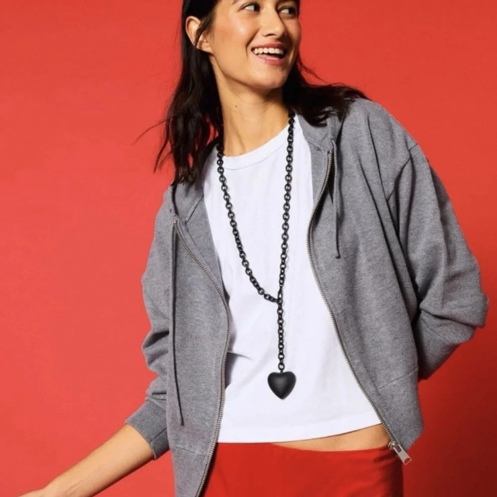 Roxanne Assoulin The Puffy Heart Necklace in Black - Picture 4 of 7
